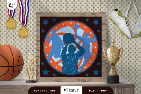 Basketball Player 3D Light Box SVG for Custom Decor