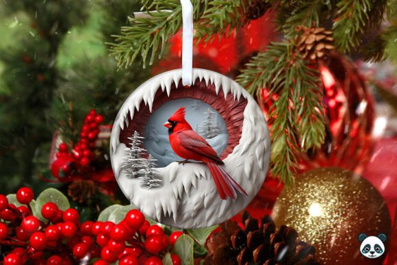 Bringing Holiday Cheer to Life with the 3D Red Cardinal Christmas Ornament 4 Design