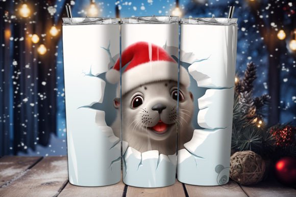 Bringing Ocean Charm to Life with 3D Baby Seal Tumbler Wrap Sublimation