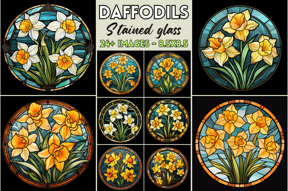 Bringing Spring Indoors: A Guide to Daffodils Stained Glass Digital Art