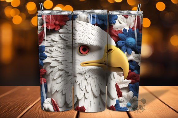 Bringing the Patriotic Eagle 3D Tumbler Wrap Png 22 to Life for Summer Crafts