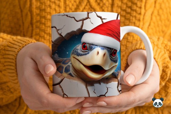 Elevate Your Holiday Sublimation Projects with the 3D Christmas Sea Turtle Mug Wrap 2
