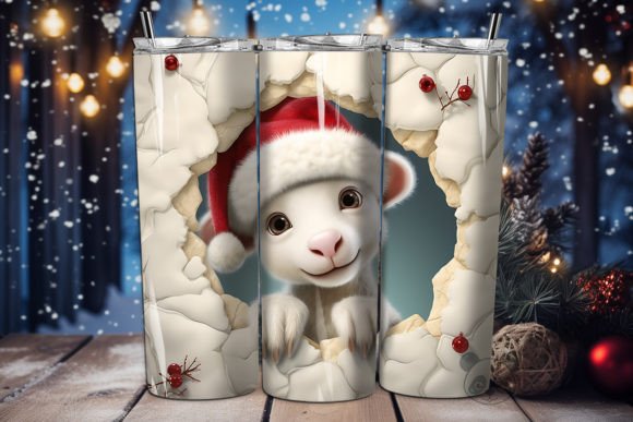 Elevating Custom Drinkware with 3D Lamb Tumbler Wrap Sublimation Designs