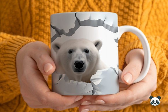 Elevating Product Customization with the 3D Polar Bear Mug Wrap Sublimation 1 Design