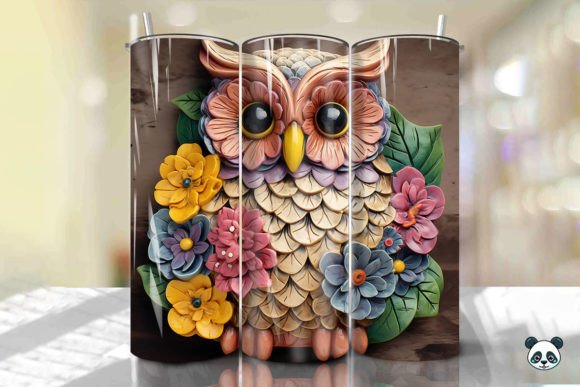 Elevating Sublimation Craftsmanship with the Colorful 3D Owl Tumbler Wrap PNG Bundle