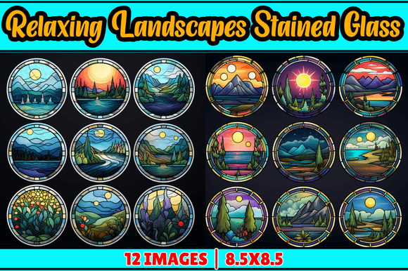 Evaluating Relaxing Landscapes Stained Glass Digital Assets for Creative Projects