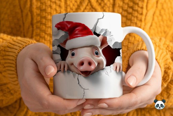 Evaluating the 3D Christmas Pig Mug Wrap 1 for Sublimation Projects