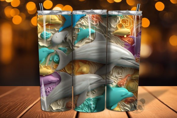 Evaluating the Colorful 3D Dolphin Tumbler Wrap PNG 10 for Sublimation Projects