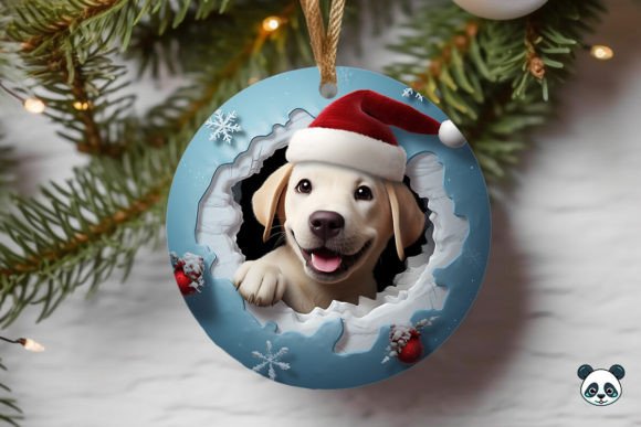 Evaluating the Labrador Retriever 3D Christmas Ornament Sublimation Design