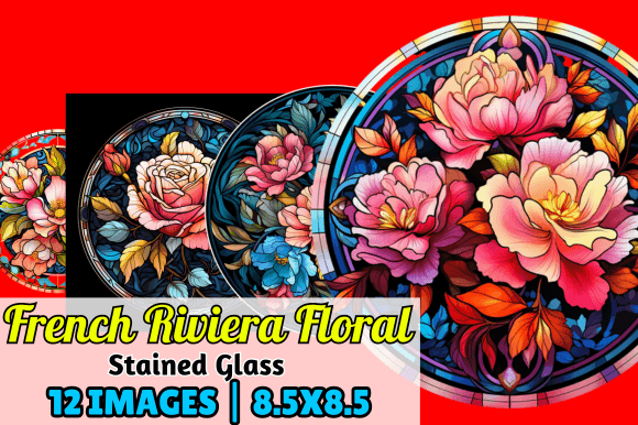 French Riviera Floral Stained Glass Designs