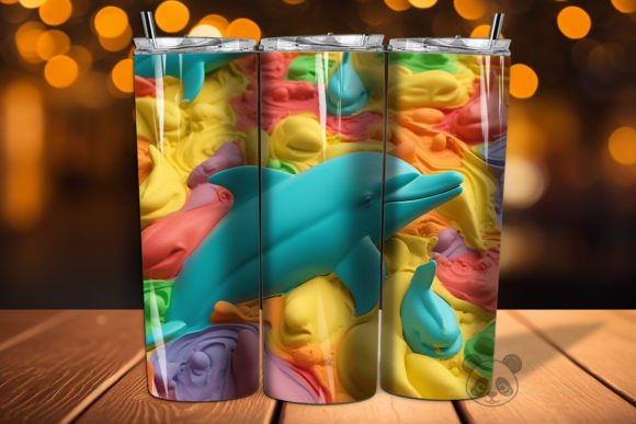 Integrating the Colorful 3D Dolphin Tumbler Wrap PNG 2 into Your Sublimation Workflow