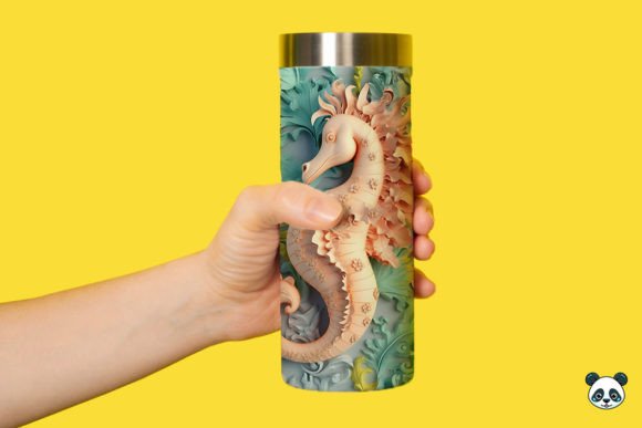 Mastering the Workflow with a 3D Seahorse Tumbler Wrap PNG for Professional Sublimation