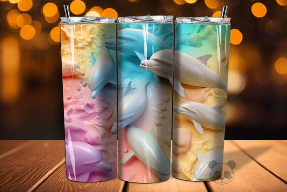 Unlocking Creative Potential with the Colorful 3D Dolphin Tumbler Wrap Png 6 Design